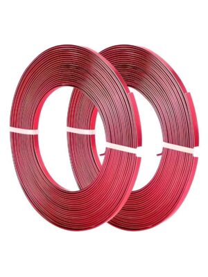 Flat Aluminum Wire Red 50gm/Roll Bendable Artistic Metal Wire Red Beading Wire (Diameter : 3 mm)