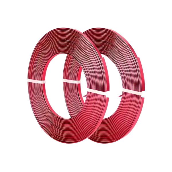 Flat Aluminum Wire Red 50gm/Roll Bendable Artistic Metal Wire Red Beading Wire  (Diameter : 3 mm)