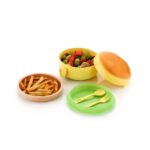 Burger Shape Lunch Box/Kids Lunch Box/Office, School, College Lunch Box 3 Containers Lunch Box (1300 ml, Thermoware)
