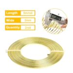 32 Feet 2 Rolls Wide Flat Jewelry Craft Wire Aluminum Wire for Jewelry Making Yellow Beading Wire  (Diameter : 1.5 mm)