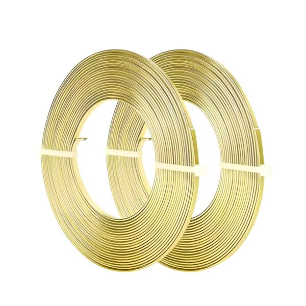 32 Feet 2 Rolls Wide Flat Jewelry Craft Wire Aluminum Wire for Jewelry Making Yellow Beading Wire  (Diameter : 1.5 mm)