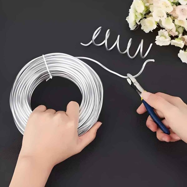 Store Aluminium Wire for Jewellery Making 100 GM, Size 2.5mm Silver Beading Wire  (Diameter : 2.5 mm)