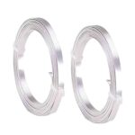 Flat Aluminum Wire Silver 50gm/Roll Bendable Artistic Metal Wire for DIY Sculpting Jewelry Making Pack of 2